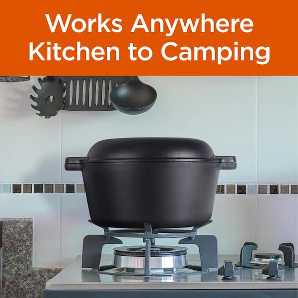 Pre-Seasoned 5-Quart Cooking Pot Camping Kitchen Cookware