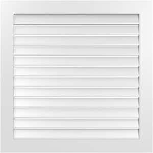 40" x 40" Vertical Surface Mount PVC Gable Vent: Functional with Standard Frame