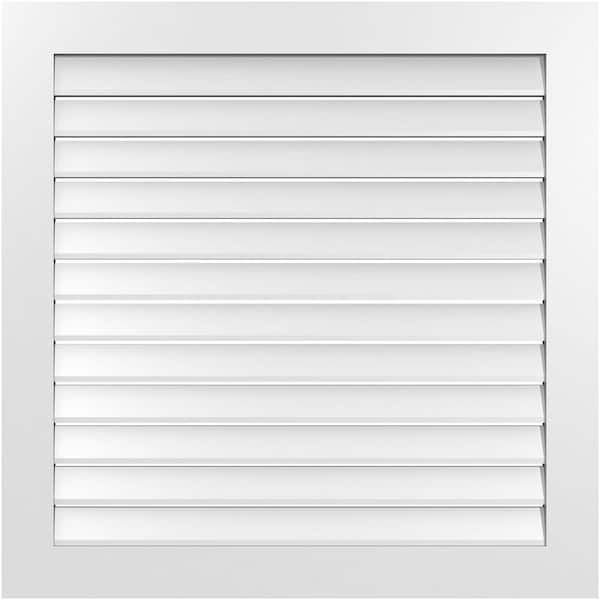 Ekena Millwork 40" x 40" Vertical Surface Mount PVC Gable Vent: Functional with Standard Frame