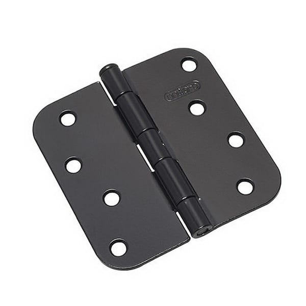 Onward 4 in. x 4 in. Black Full Mortise Butt Hinge (2-Pack)