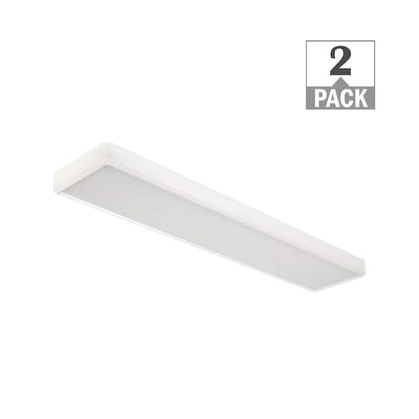 4 ft. x 10 in. White Back-Lit Integrated LED Panel Light Fixture 4000 Lumens 50W Adjustable CCT (2-Pack)