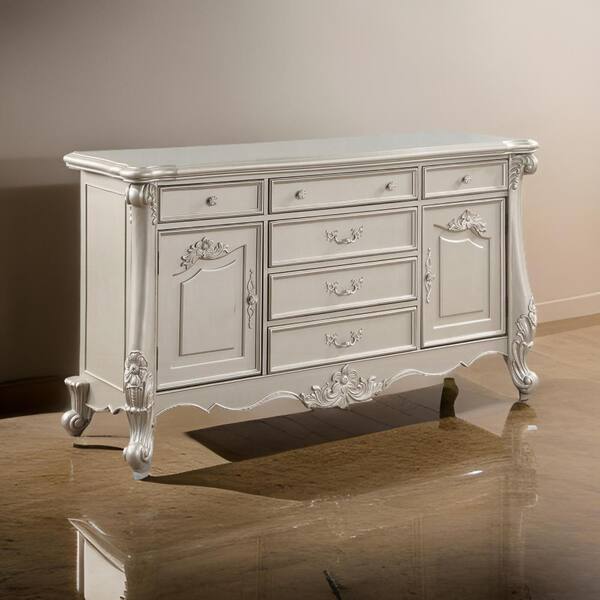 Benjara Champagne Gold 6-Drawers 71 in. Dresser Without Mirror BM324395