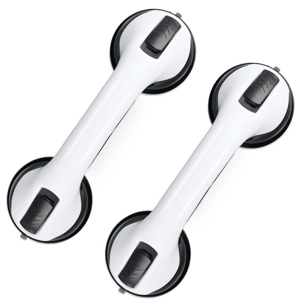 12 in. Strong Suction Shower Handle, Safety Bars for Shower Chair, Bathroom Grab Bar for Senior, Black White (2-Pack) price history on PriceWatchPro