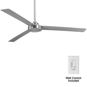 Roto XL 62 in. Indoor/Outdoor Brushed Aluminum Ceiling Fan with Wall Control