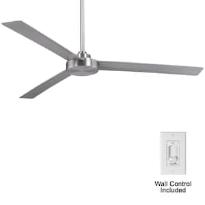 Roto XL 62 in. Indoor/Outdoor Brushed Aluminum Ceiling Fan with Wall Control
