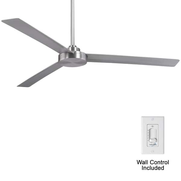 MINKA-AIRE Roto XL 62 in. Indoor/Outdoor Brushed Aluminum Ceiling Fan with Wall Control