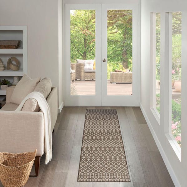 Positano Natural 2 ft. x 10 ft. Moroccan Contemporary Runner Area Rug