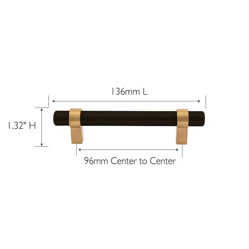 Emery Matte Black and Satin Gold Modern Bar Pull Set