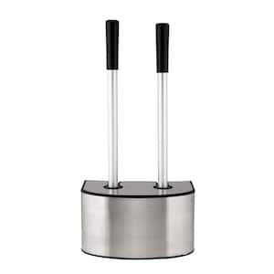 2-in-1 Plunger and Toilet Brush and Holder Set in Stainless Steel
