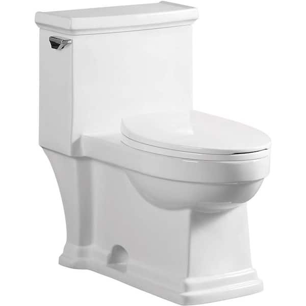 FINE FIXTURES 12 in. Rough-In 1-piece 1.28 GPF Single Flush Elongated Toilet in White, Seat Included