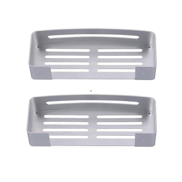 ARCORA 2-Pieces 5 in. W x 2 in. H x 13 in. D Stainless Steel Rectangular Bathroom Shower Shelves in Brushed Nickel