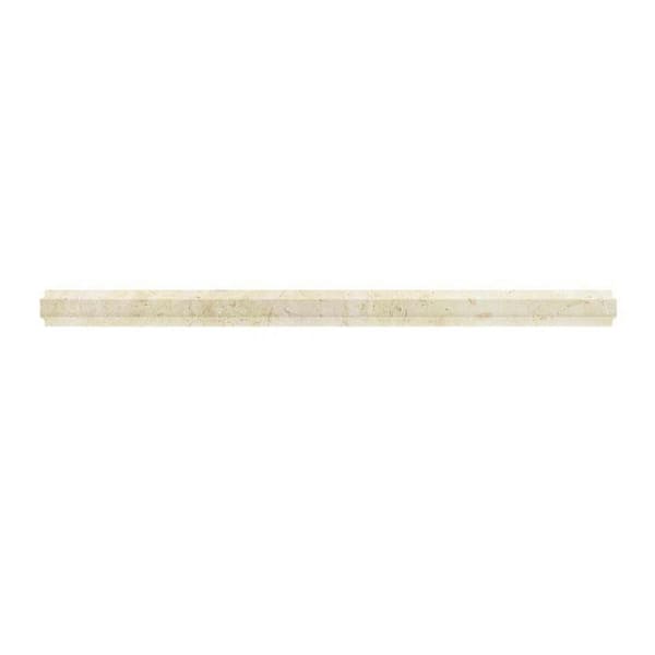 Apollo Tile Grandis 0.8 in. x 12 in. Camel Beige Marble Polished Pencil Liner Tile Trim (0.667 sq. ft./case) (10-pack)