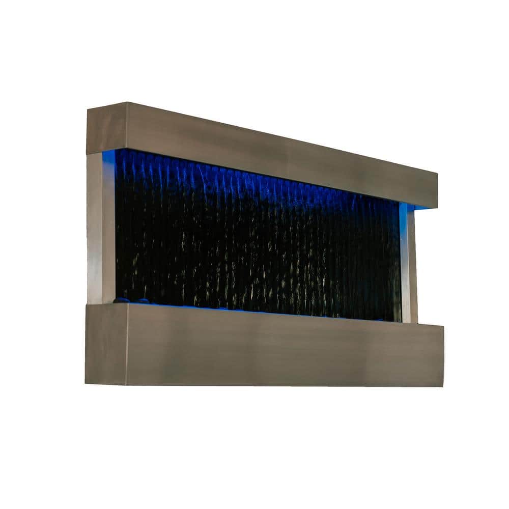 XBRAND 47 in. Indoor Wall-Mounted Mirror Waterfall Fountain with