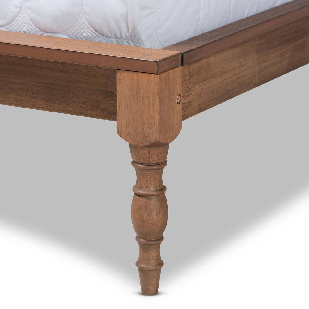 Parisian Walnut Brown Full/Double Wood Bed Frame with Headboard