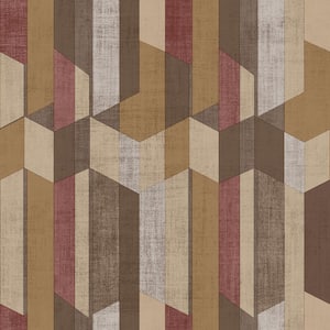 Italian Textures 2 Rustic Red/Brown Geometric Texture Vinyl on Non-Woven Non-Pasted Wallpaper Roll (Covers 57.75 sq.ft.)