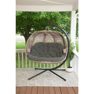 5.5 ft. x 4 ft. Free Standing Hanging Cushion Pumpkin Chair Hammock with Stand in Sand Dreamcatcher