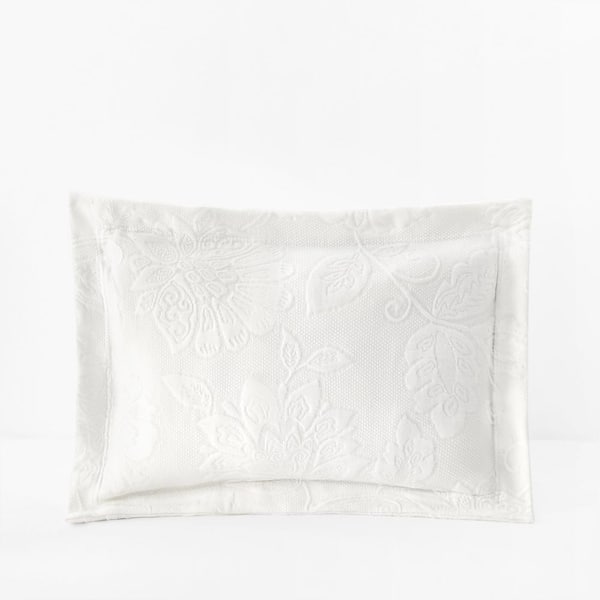The Company Store Putnam Matelasse Ivory Cotton Decorative Boudoir Sham