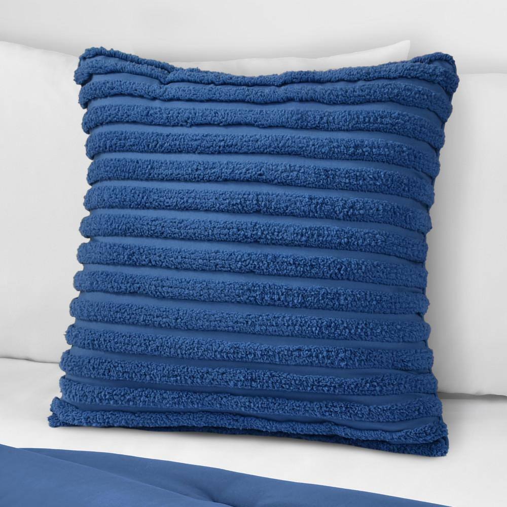 Azure Blue Polyfill Square Minimalist Throw Pillow