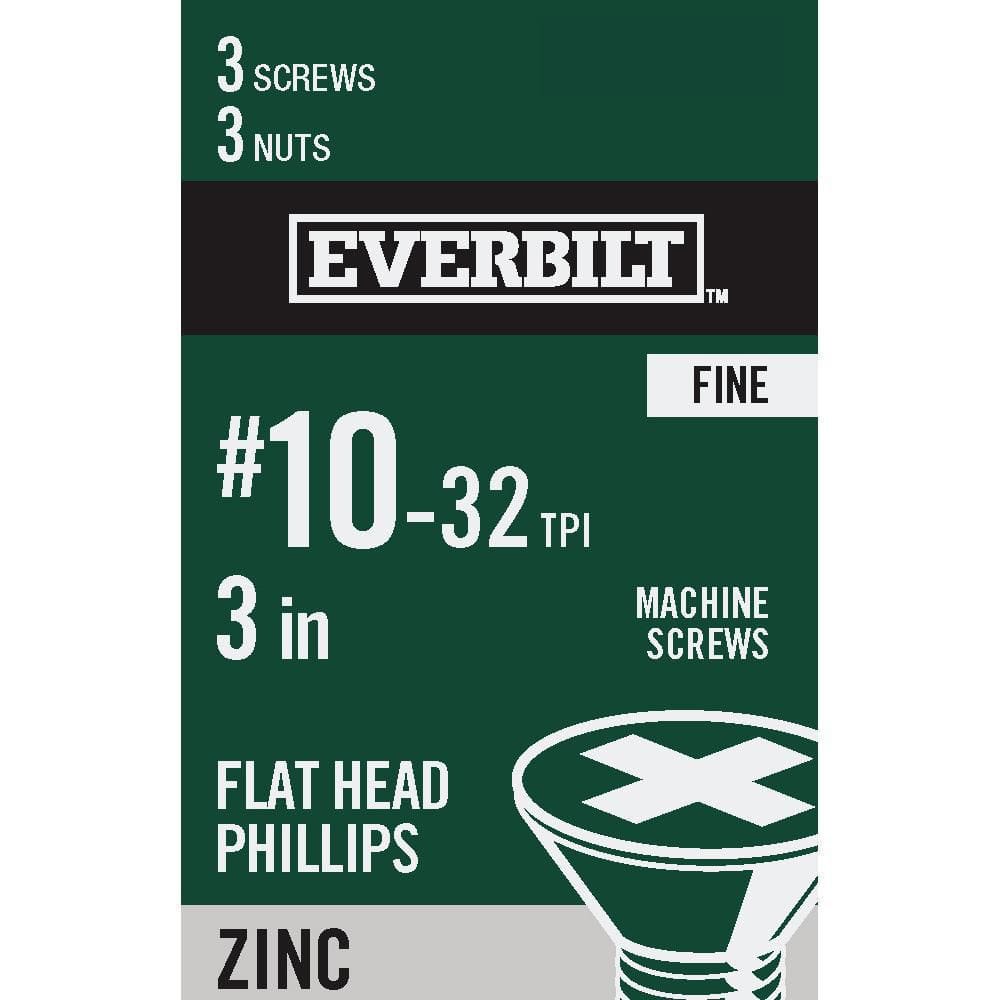 Everbilt #10-32 Zinc Plated Machine Screw Nut (12-Pieces) 18531