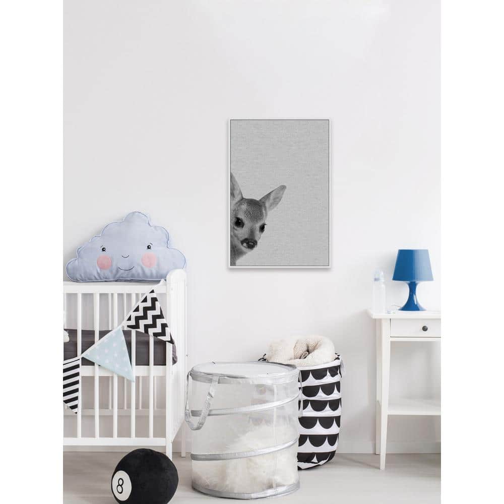 24 in. H x 16 in. W Fawn Surprise II by Maria Giovanni Framed Canvas W