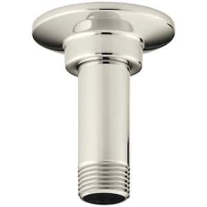 MasterShower 3 in. Straight Ceiling-Mount Shower Arm and Flange, Vibrant Polished Nickel