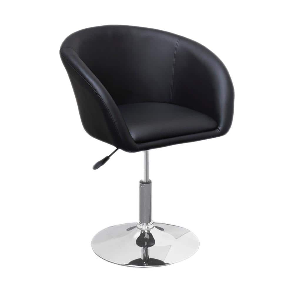 Wilson Black Adjustable Faux Leather Bar Stool
