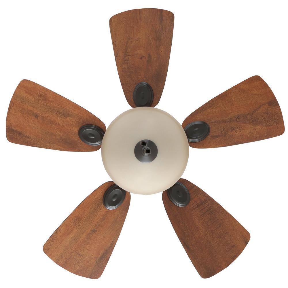 WhisperWind 34" New Bronze Ceiling Fan with Walnut Blades and LED Lights