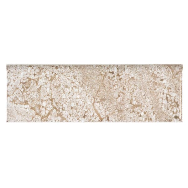 Jeffrey Court Queen Grey 2 in. x 6 in. Glossy Ceramic Wall Single Bullnose Tile