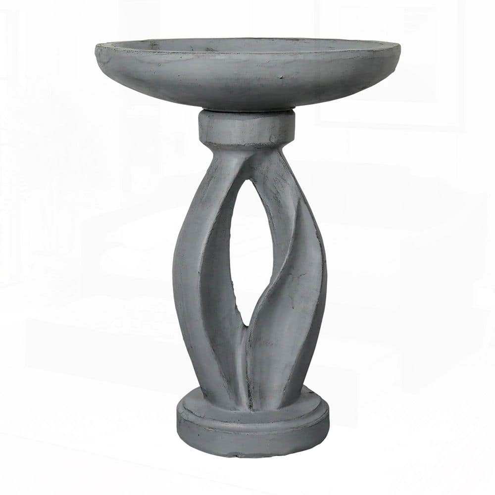 21.8 in. H Concrete Pedestal Bird Bath, Contemporary Modern Outdoor Birdbath for Garden, Patio, Lawn, Outdoor Decor price history on PriceWatchPro