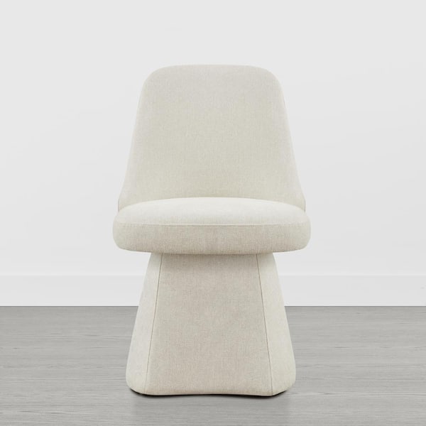 Vesperis Cream Fabric Upholstered Swivel Dining Chair with Wood Frame Modern Side Chair for Diningroom Livingroom