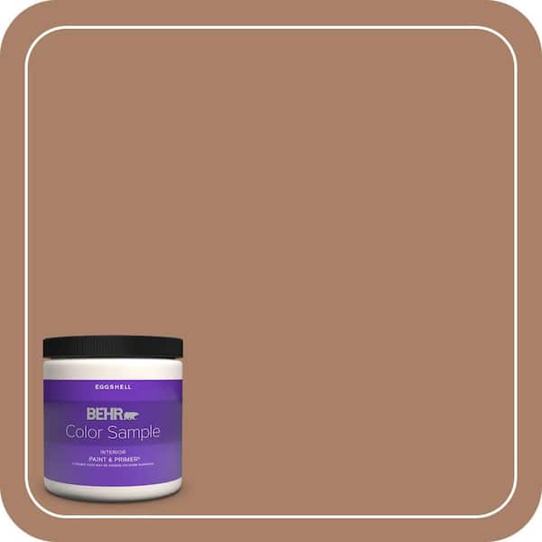 BEHR PREMIUM PLUS 8 oz. #MQ2-42 Warm Cognac Eggshell Enamel Interior Paint & Primer Color Sample