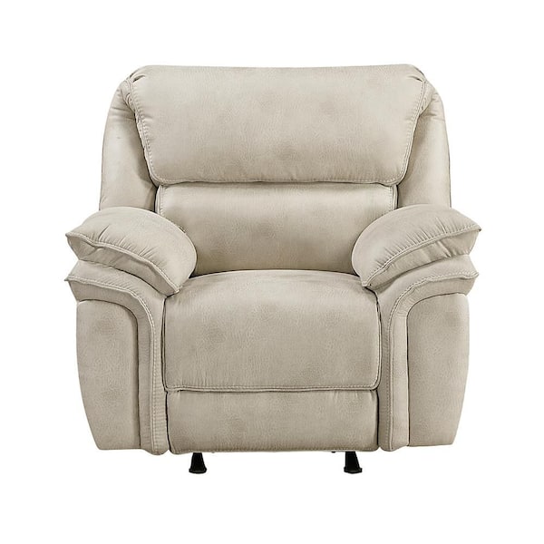 Lazzara Arlo Sand Color Microfiber Manual Rocker Recliner 8517PWT