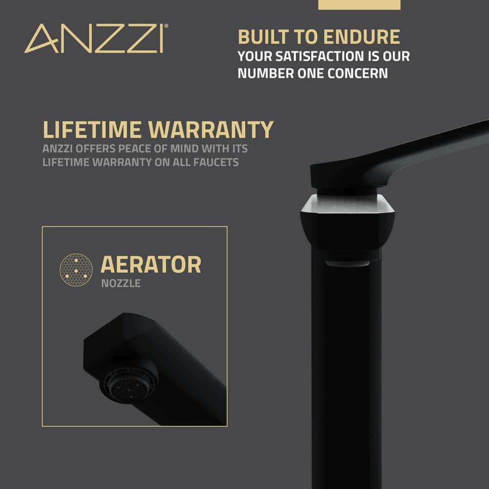 Matte Black and Brushed Nickel Single Handle Bathroom Faucet