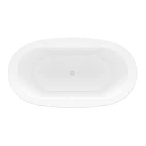 Moonstone 5.5 ft. Acrylic Center Drain Oval Bathtub in White