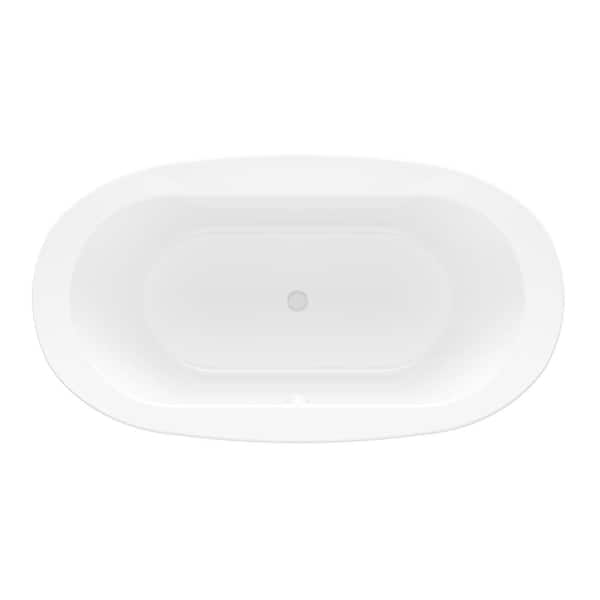 Moonstone 5.5 ft. Acrylic Center Drain Oval Bathtub in White