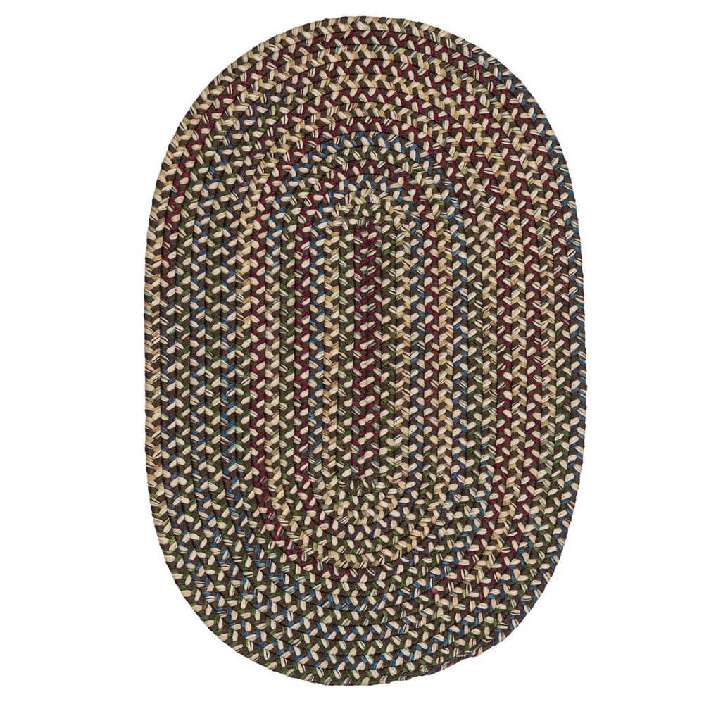 Millwork Brown 5 ft. x 8 ft. Tweed Indoor Oval Area Rug