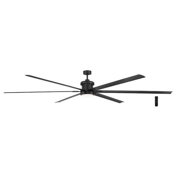 Home Decorators Collection Royalty II 120 in. Indoor/Outdoor Matte Black DC Motor Ceiling Fan with Adjustable White LED with Remote Included