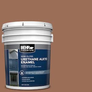 5 gal. #S210-6 Cinnamon Crunch Urethane Alkyd Semi-Gloss Enamel Interior/Exterior Paint