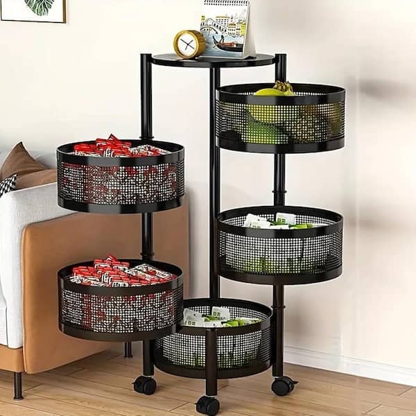 GET RB-880-BK Black Food Basket With Base, 10.5
