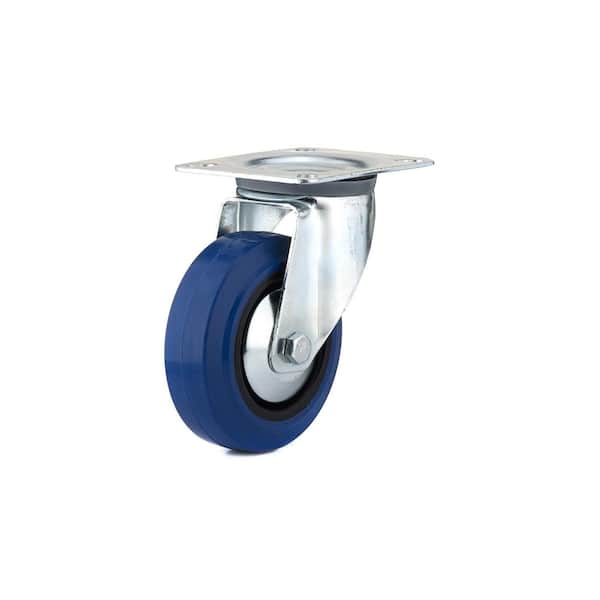 Richelieu Hardware 3-15/16 in. (100 mm) Blue Non-Braking Swivel Plate Caster with 132 lb. Load Rating