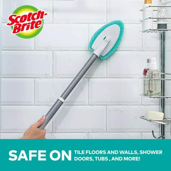 Tub Tile Scrubber Extendable Long Handle 58,Shower Cleaning Brush