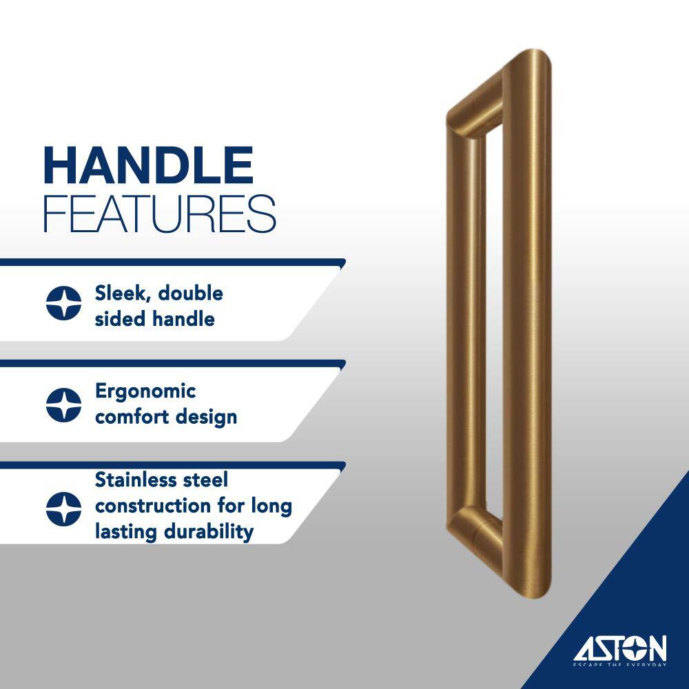 Belmore XL 80" High x 36" Wide Frameless Frosted Glass Shower Door in Brushed Gold