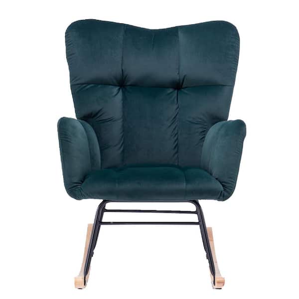 Wateday Green Velvet Tufted Rocking Arm Chair Side Chair