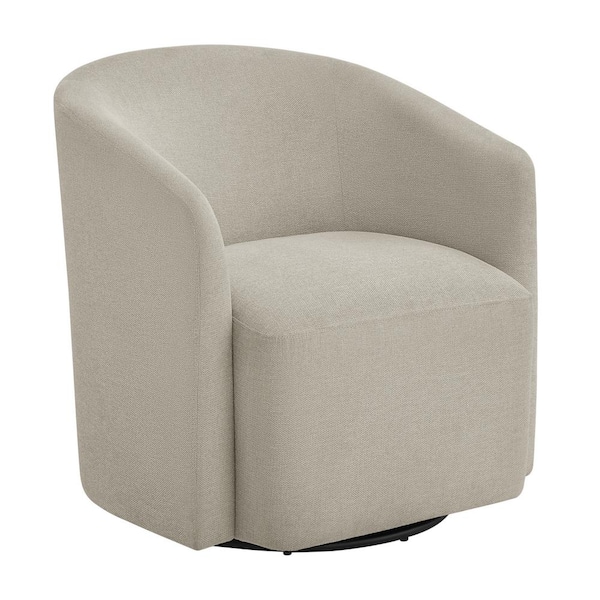 Unbranded Amhurst Sea Oat Fabric Barrel Chair with Swivel