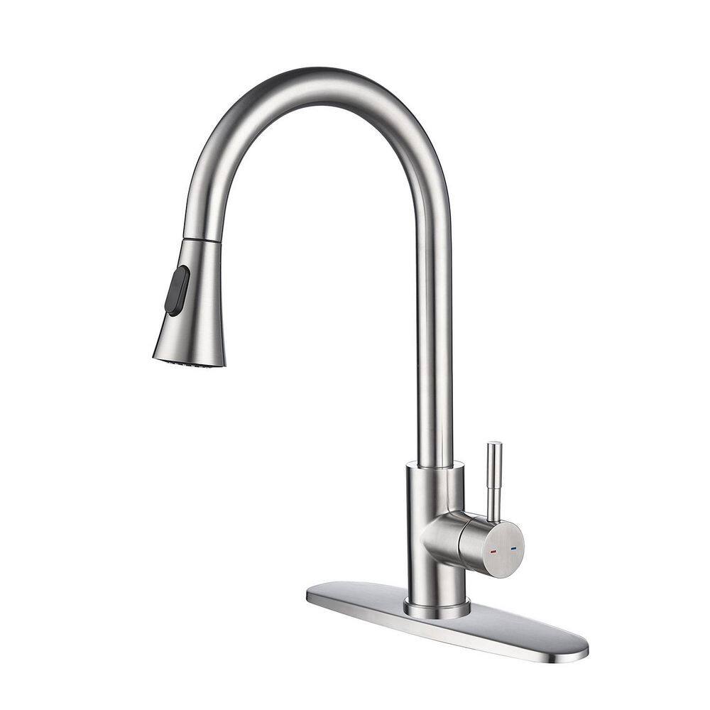 Aosspy Single Handle Pull Down Sprayer Kitchen Faucet with Spot