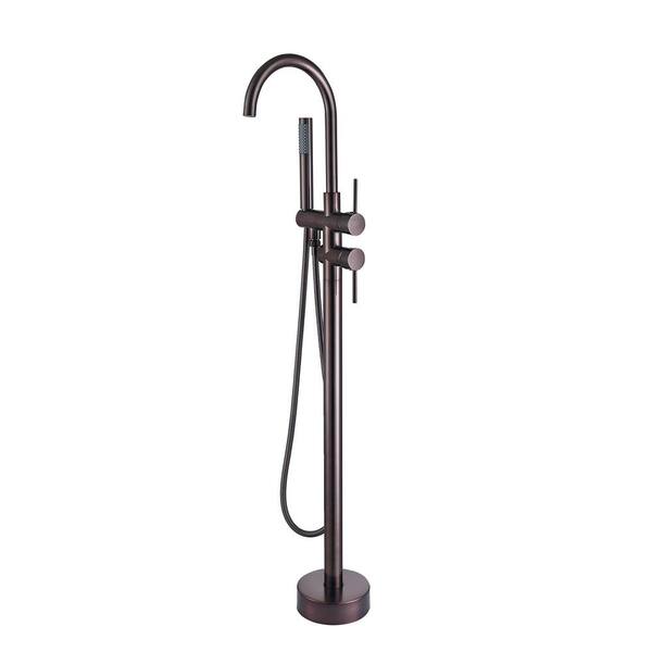 Satico 45-5/8 in. Oil Brubbed Bronze 2-Handle Residentail Freestanding Bathtub Faucet with Hand Shower