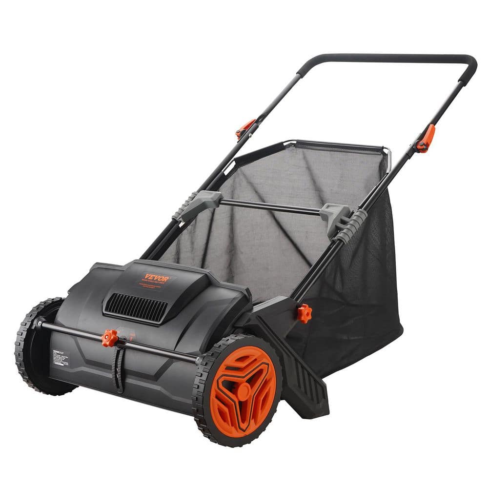 VEVOR 21 in. Lawn Sweeper Tow Behind, 3.5 Cu. Ft. 25 in. Leaf & Grass Collector Wheels & Heavy Duty Thickened Steel S35CUFT21INCHNVK3V0-V0812