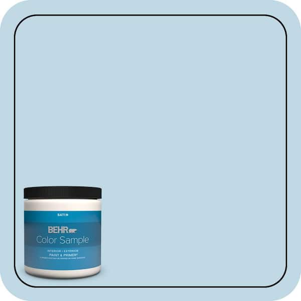 BEHR PREMIUM PLUS 8 oz. #M500-1 Tinted Ice Satin Enamel Interior/Exterior Paint & Primer Color Sample