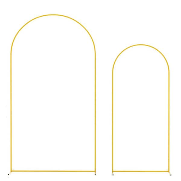 Justincity Wedding Arch Backdrop Stand Set of 2 Gold Metal Elegant Door Arch for Ceremony Party Decoration