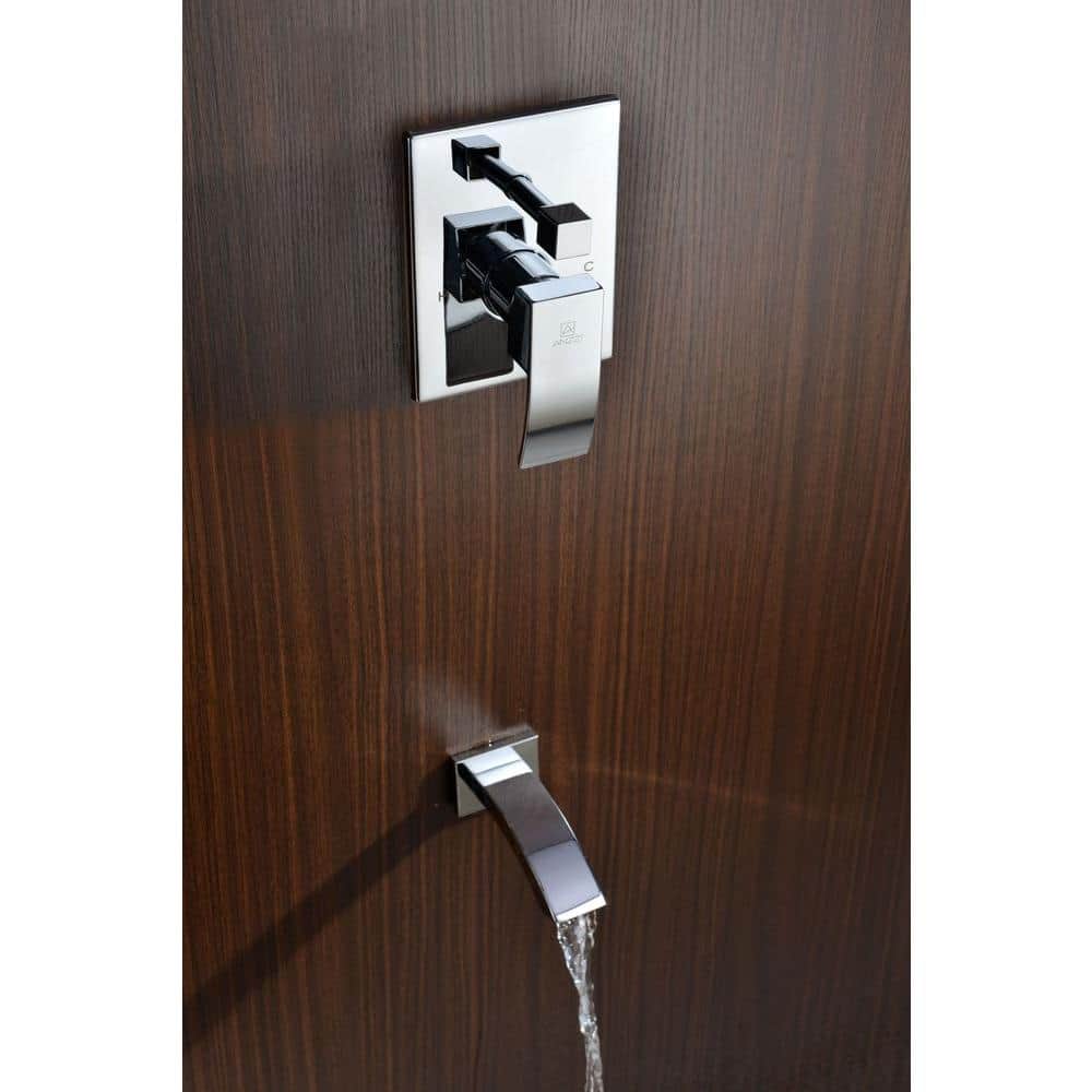 Polished Chrome Square Wall Mounted Rain Shower Set